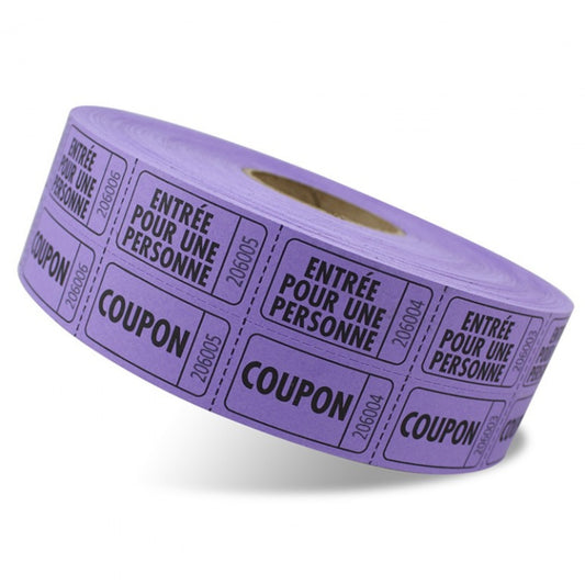 DOUBLE COUPONS 2 x 2 IN. 2000/ROLL - PURPLE