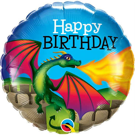 Mylar 18 po. - Happy Birthday Dragon Mythique