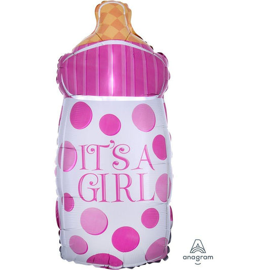 Mylar 18 po. - Bouteille Rose 'it's a Girl'