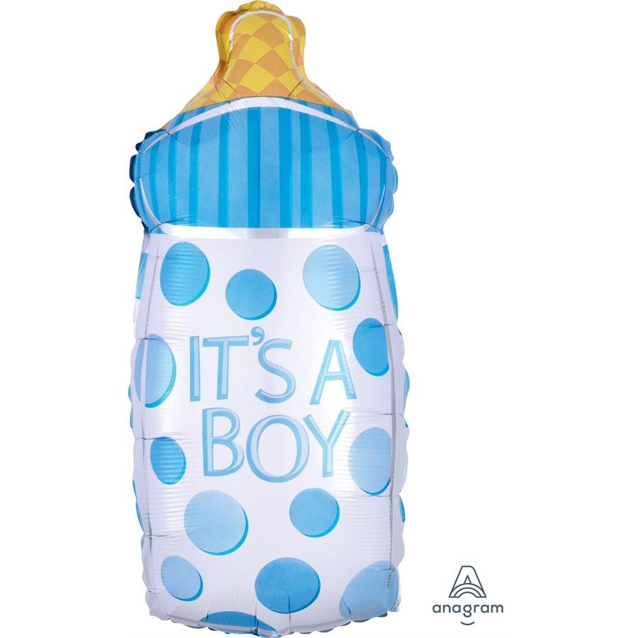 Mylar 18 po. - Bouteille Bleu 'it's a Boy'