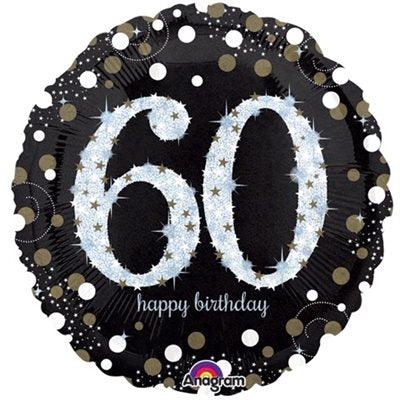 Mylar 18 po. - 60 Happy Birthday Étincelant