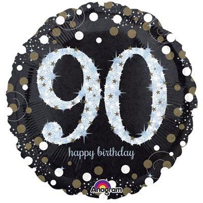 Mylar 18 po. - 90 Happy Birthday Étincelant