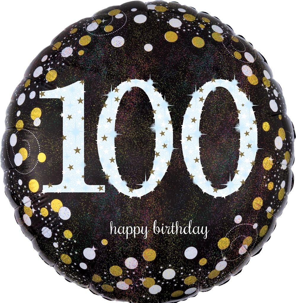 MYLAR 18 PO. - 100 HAPPY BIRTHDAY ÉTINCELANT