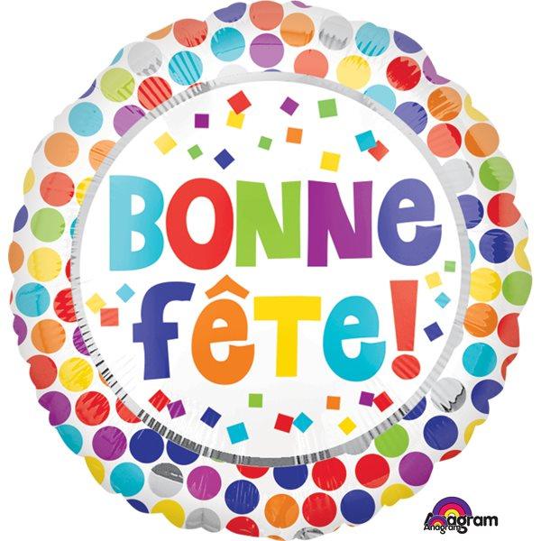 Mylar 18 po. - Bonne Fête! - Arc-en-ciel