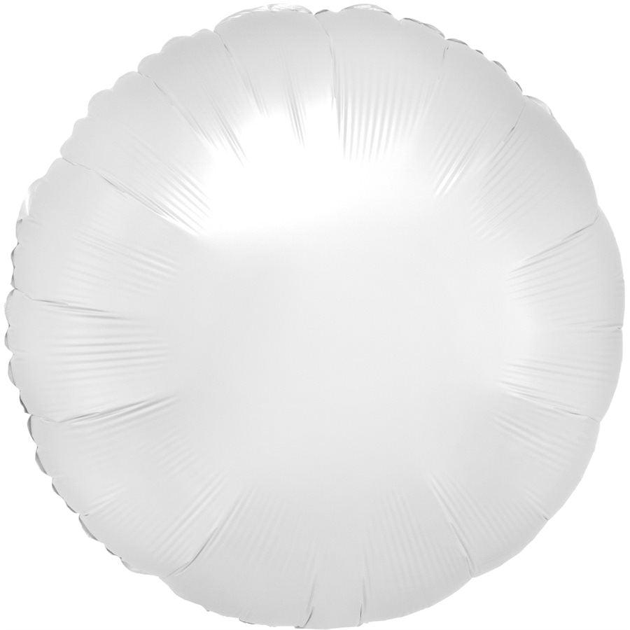 Mylar 18 po. - Rond Blanc Satin Luxe