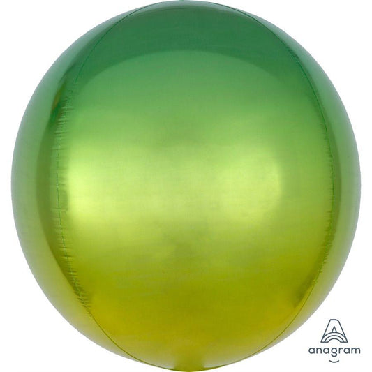 Mylar Orbz Ombre Jaune Vert 16 Po.