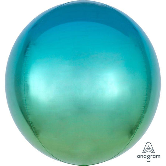 Mylar Orbz Ombre Bleu Vert 16 Po.