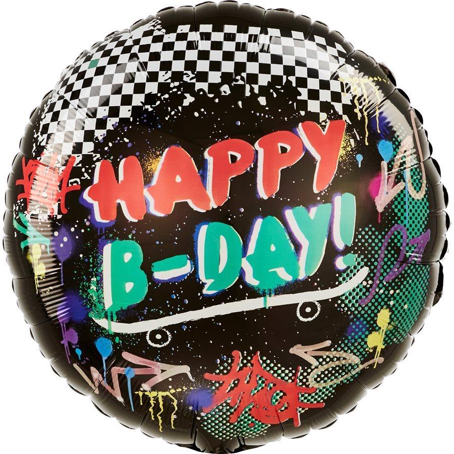 Mylar 18 po. - Happy B-day Skate