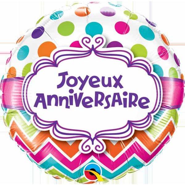 Mylar 18 po. - Joyeux Anniversaire Chevron