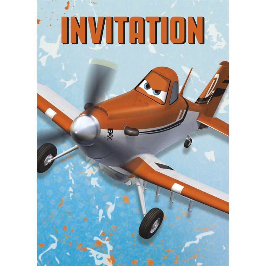 Cartes D'invitation Les Avions 8/pqt