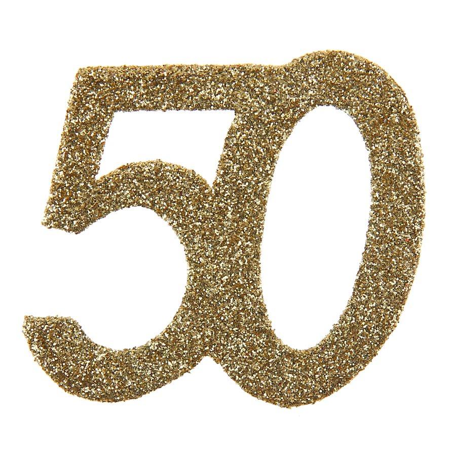 50 Or Étincelant - Confettis Pailletés 6 cm 6/pqt