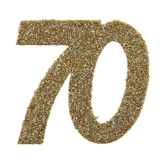 70 Or Étincelant - Confettis Pailletés 6 cm 6/pqt