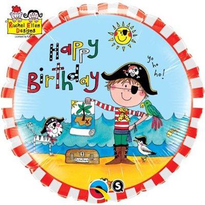Mylar 18 po. - Happy Birthday Pirate