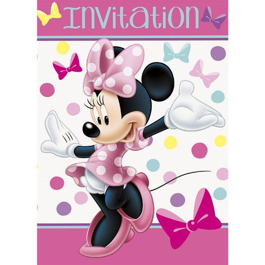 Minnie Mouse - Cartes D'invitation 8/pqt