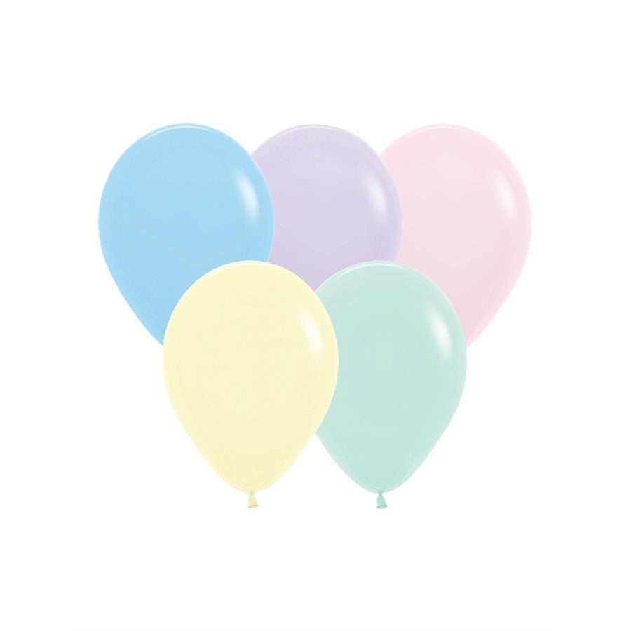 Ballons Latex 5 po. 100/pqt - Multi Pastel Mat