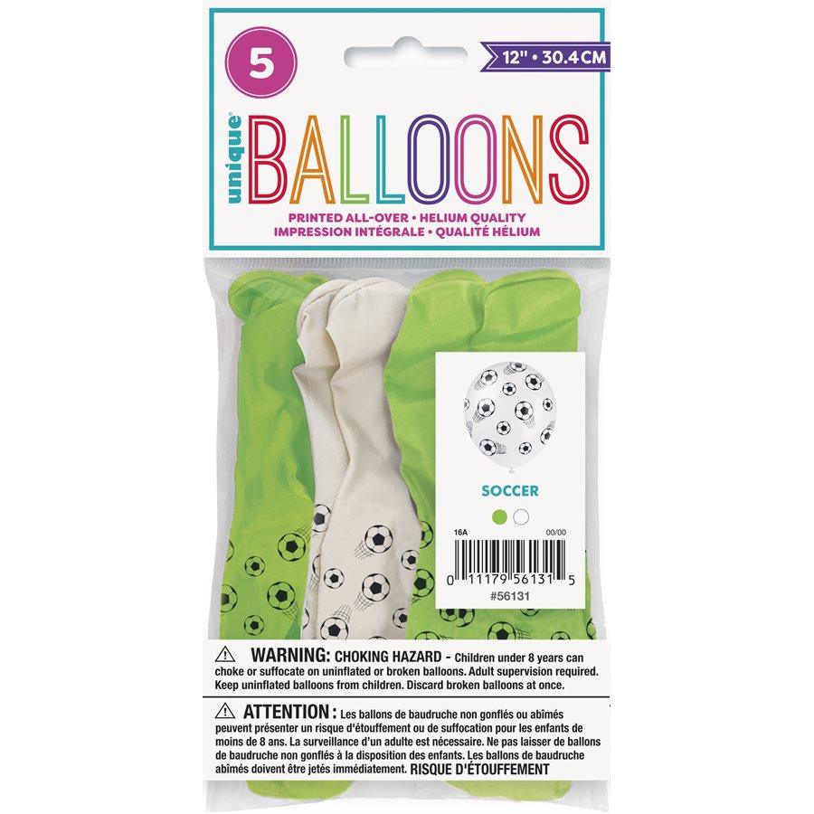 SOCCER - BALLONS 12 PO. 5/PQT - Ballons par Chant-O-Fêtes Party