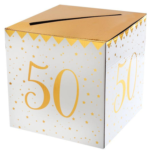 50 Fête Dorée - Boîte à enveloppes 8 x 8 x 8 po.