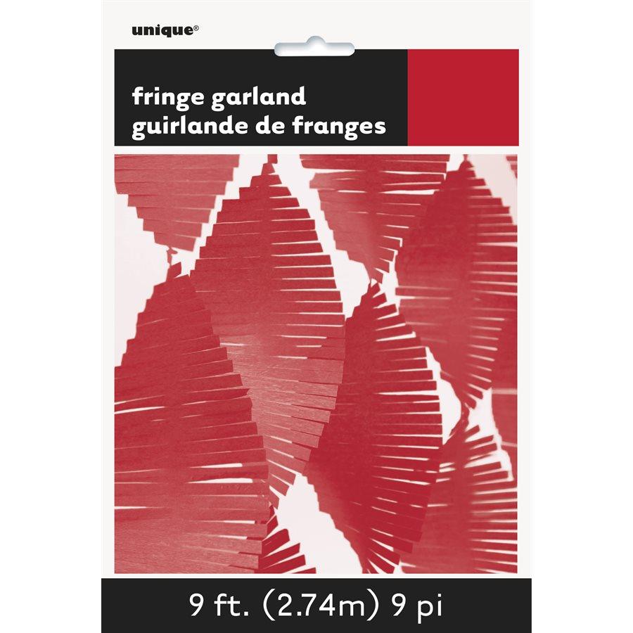 Guirlande à Franges 9 pi. - Rouge