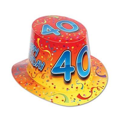 Chapeau 40 Happy Birthday Orange