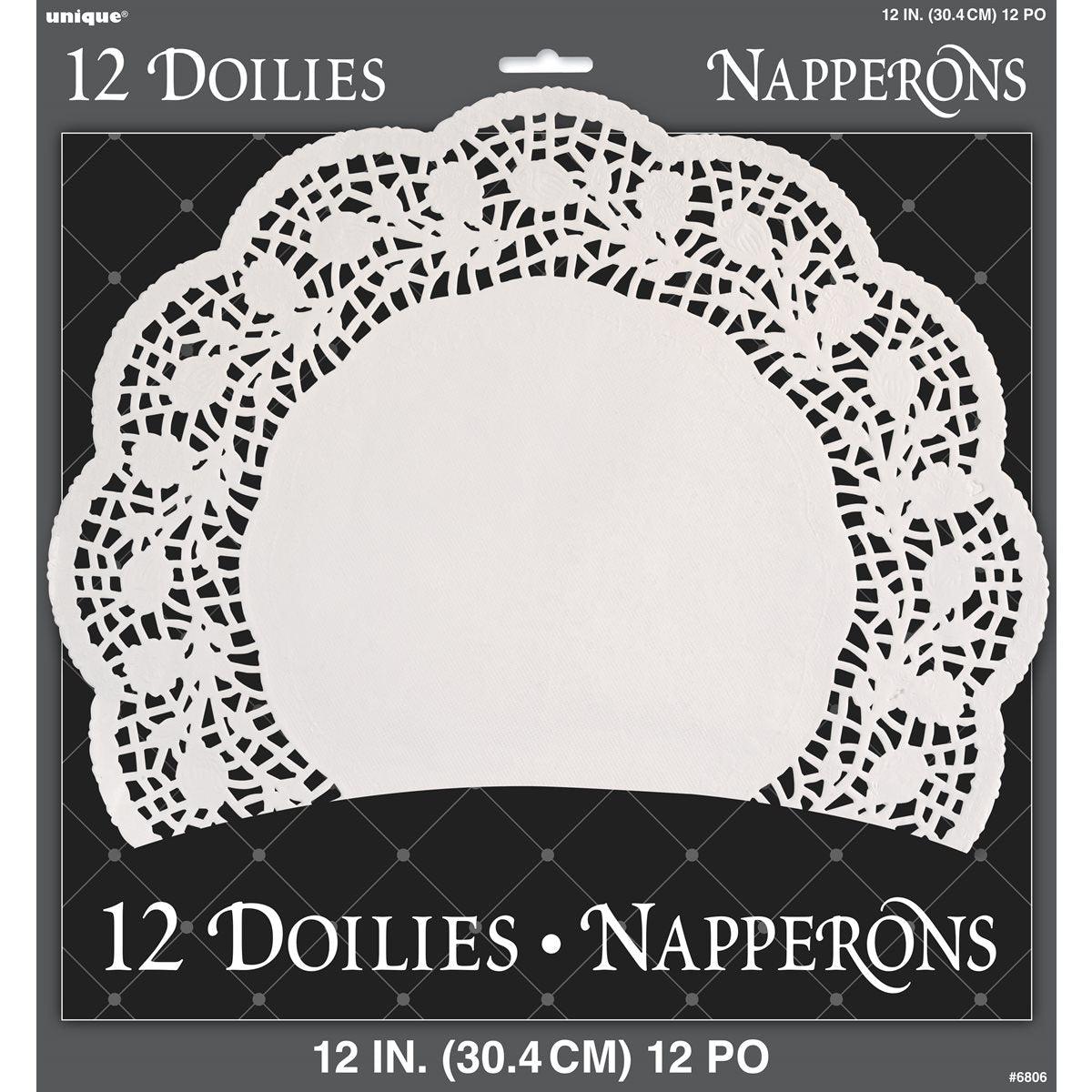 NAPPERONS 12 PO. 12/PQT - BLANC - Ballons par Chant-O-Fêtes Party