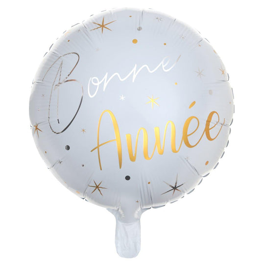 MYLAR 18 PO. - BONNE ANNÉE BLANC - Ballons par Chant-O-Fêtes Party