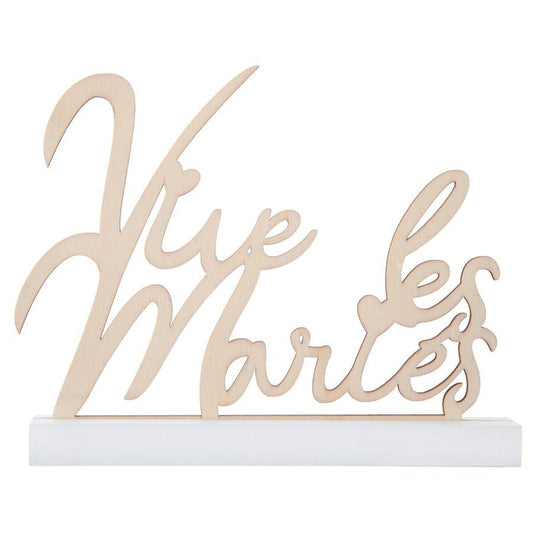 Vive Les Mariés - Déco de Table en Bois 18 x 14 cm