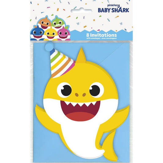 Baby Shark - Cartes D'invitations 8/pqt