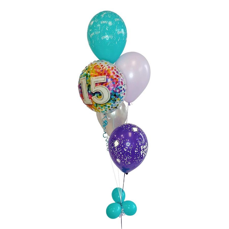 Bouquet de ballons gonflés à l'hélium