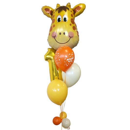 BOUQUET - AGE BALLOONS 26 IN. AND GIRAFFE 32 IN. 