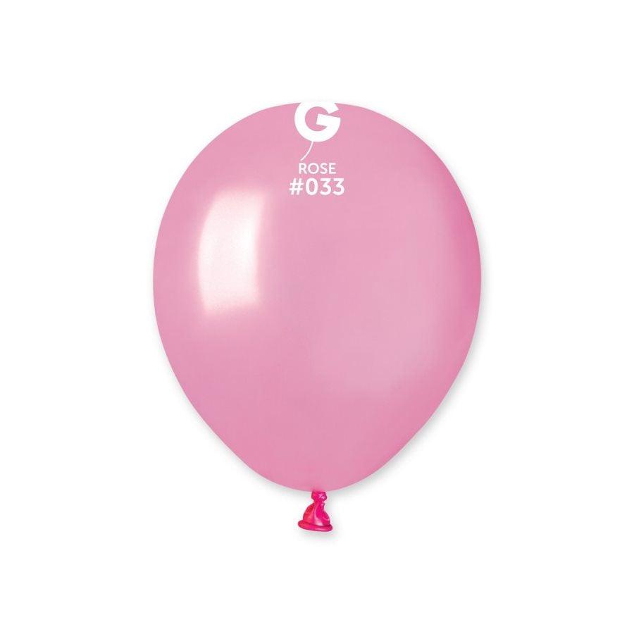 Ballons 5 po. Gemar Rose Métallique 100/pqt