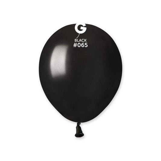 Ballons 5 po. Gemar Noir Métallique 100/pqt