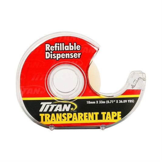 Titan Ruban Adhesif Trans.18mm x 33m Avec Distributeur